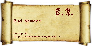 Bud Nemere névjegykártya